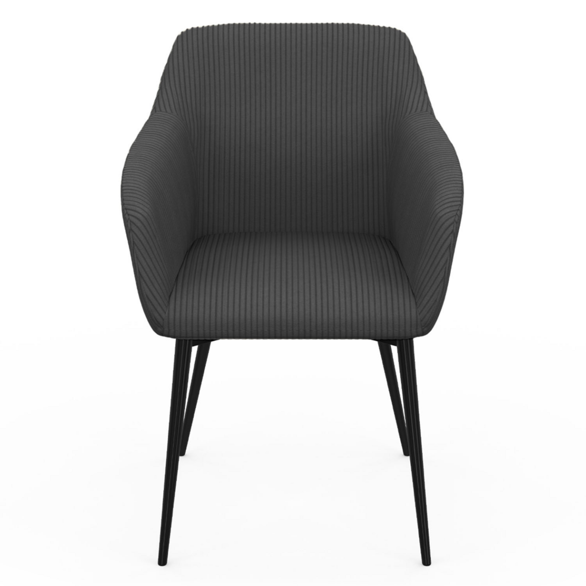 ID MARKET Lot de 2 chaises de salle à manger, fauteuils de table JANY en velours côtelé gris