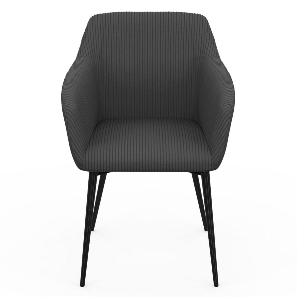 ID MARKET Lot de 2 chaises de salle à manger, fauteuils de table JANY en velours côtelé gris