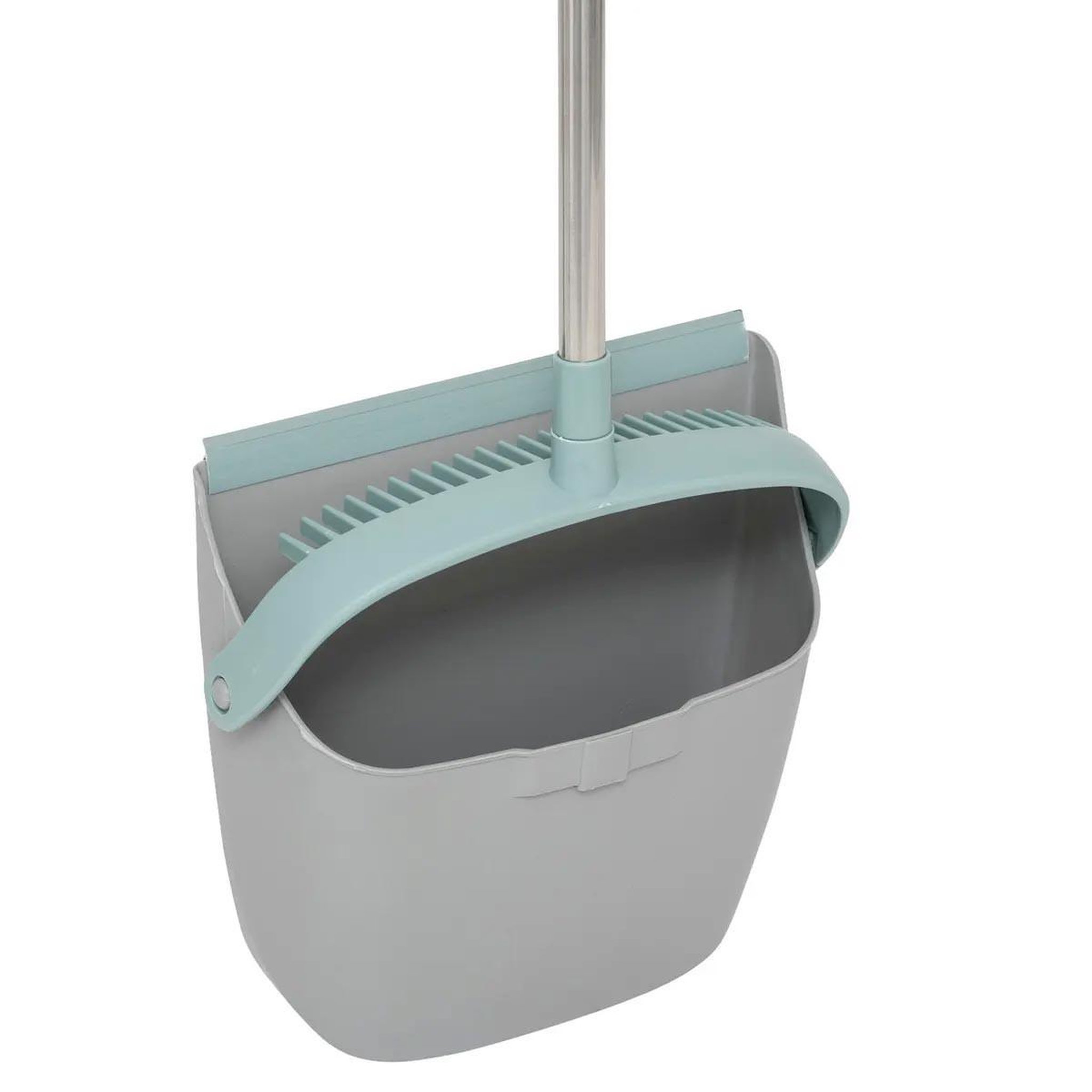 Voir la diapositive 4 : FIVE Balai & pelle avec réservoir  pivotant  110cm gris