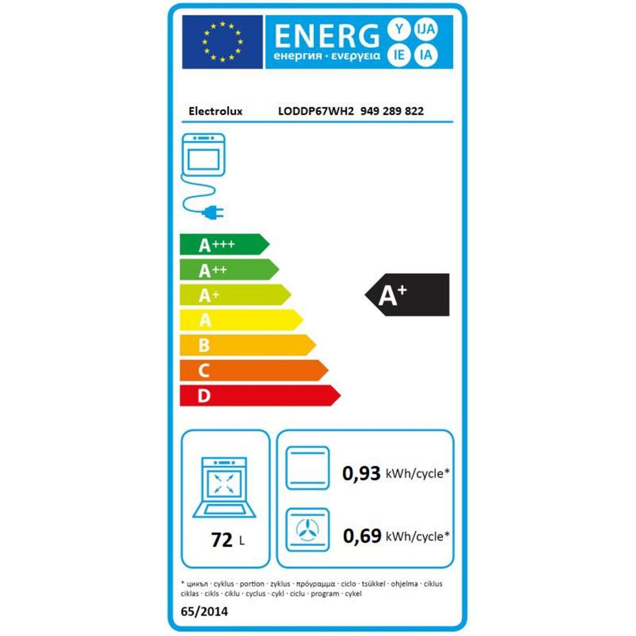 Voir la diapositive 6 : ELECTROLUX Four encastrable loddp67wh2 pyrolyse chaleur tournante et vapeur steambake 72l