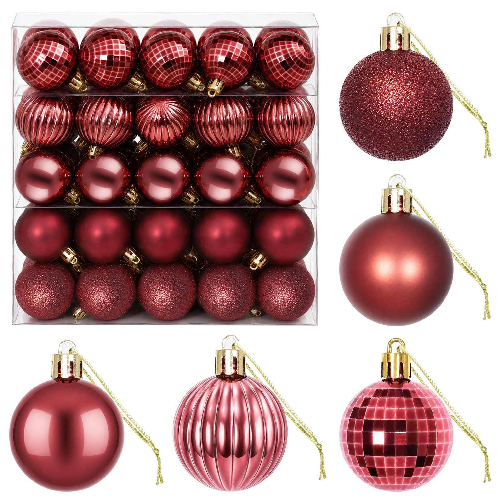 VIDAXL Ensemble de boules de Noël 100 pc Bordeaux 4 cm Polystyrene