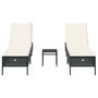 Voir la diapositive 4 : VIDAXL Ensemble de chaises longues avec coussins 3 pcs noir poly rotin