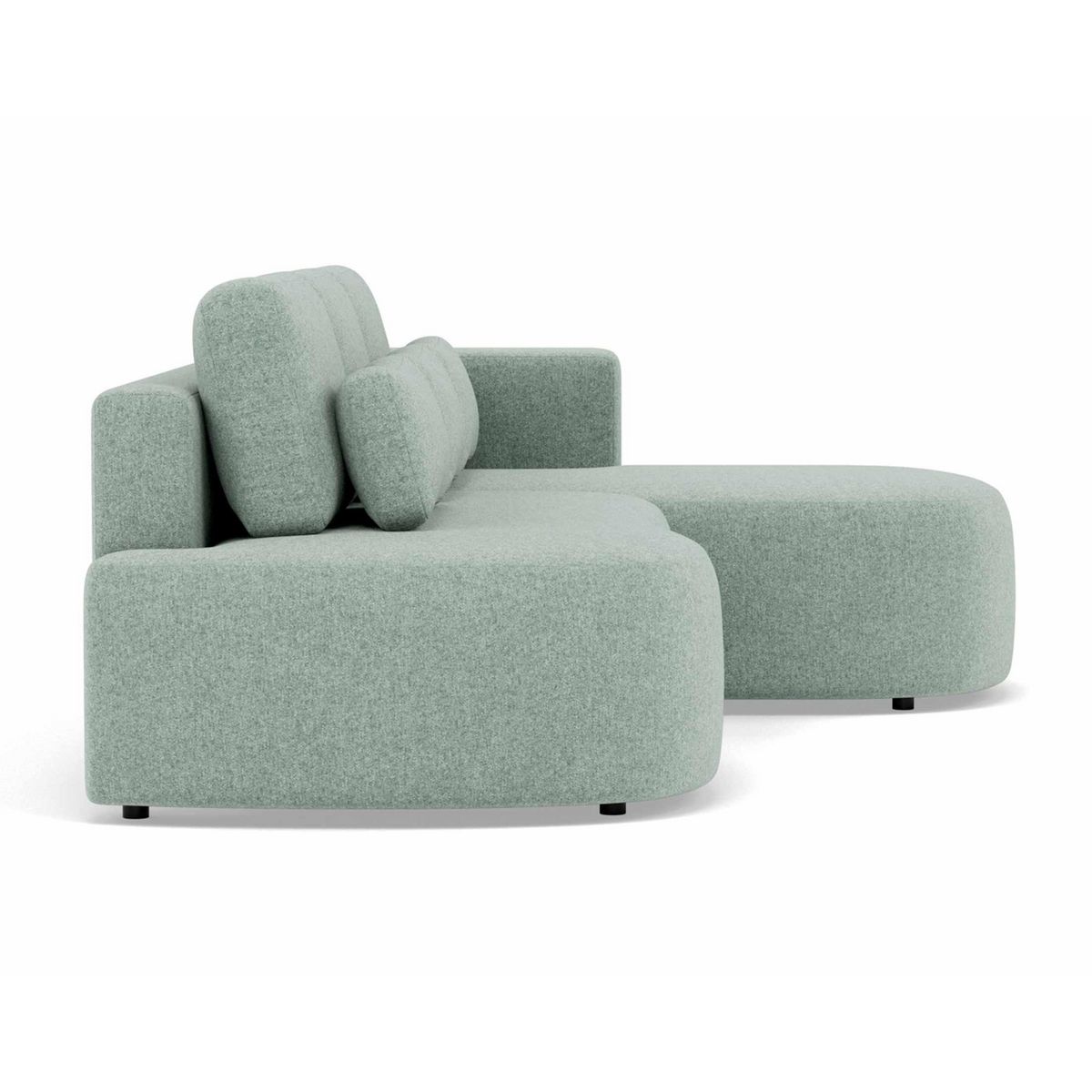 LISA DESIGN Mahina - canapé d'angle droit 4 places convertible avec coffre en tissu texturé