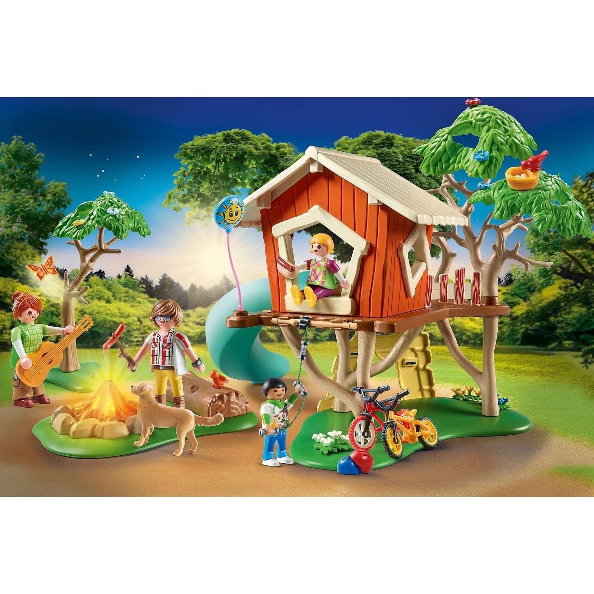 Voir la diapositive 2 : PLAYMOBIL Family Fun Cabane dans les arbres et toboggan