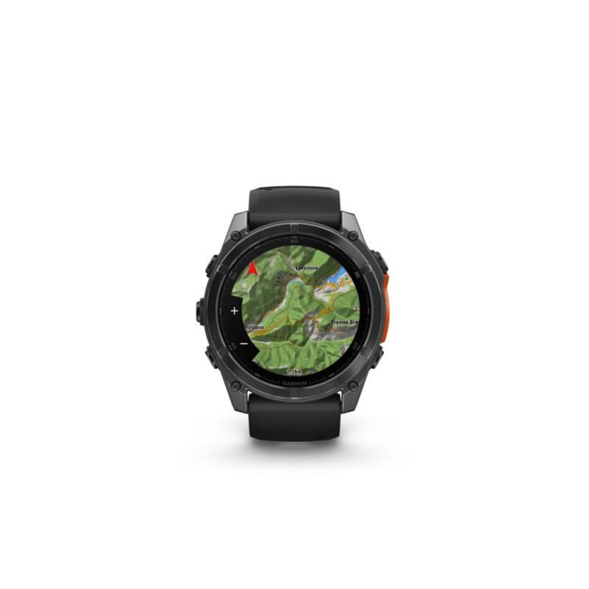 GARMIN Montre connectée Garmin fenix8 AMOLED 51mm Acier, Gray avec bracelet noir