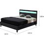 Voir la diapositive 3 : Habitat et Jardin Lit LED  Maria  - 160 x 200 cm - Noir