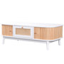 Voir la diapositive 4 : MERAX Table Basse 100 Cm Blanc Avec 1 Tiroir