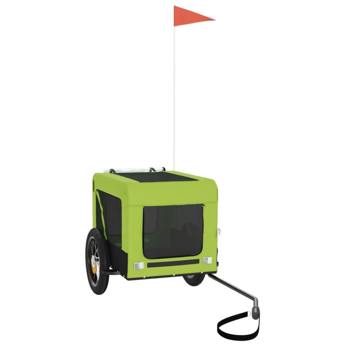 VIDAXL Remorque de velo pour animaux de compagnie vert et noir