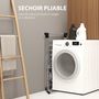 Voir la diapositive 5 : HOMCOM HOMCOM Séchoir à linge étendoir à vêtements pliable réglable avec barre de penderie et roulettes acier inox. PP noir