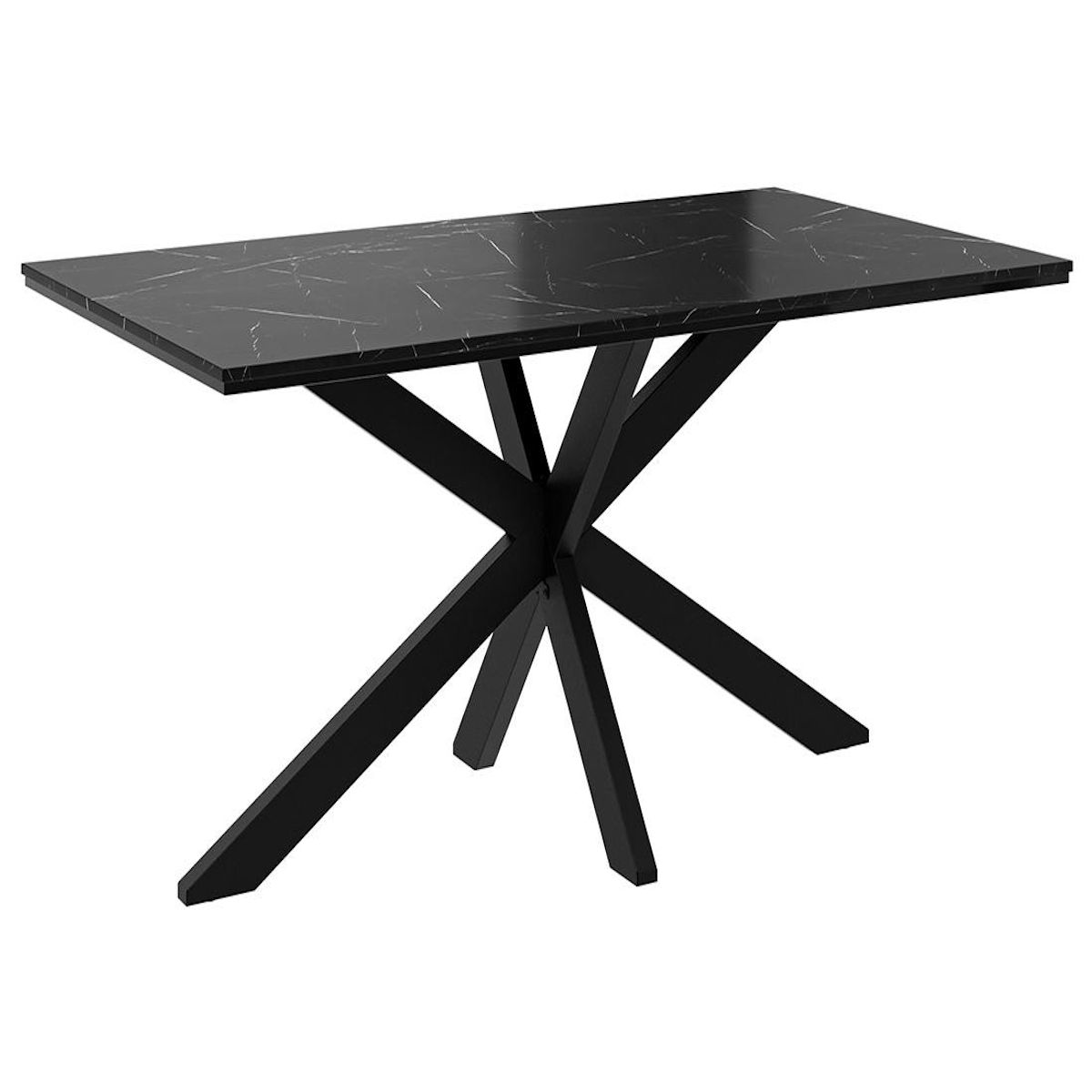 BEST MOBILIER Tom - table à manger - plateau effet marbre - pieds en métal - 4 à 6 personnes