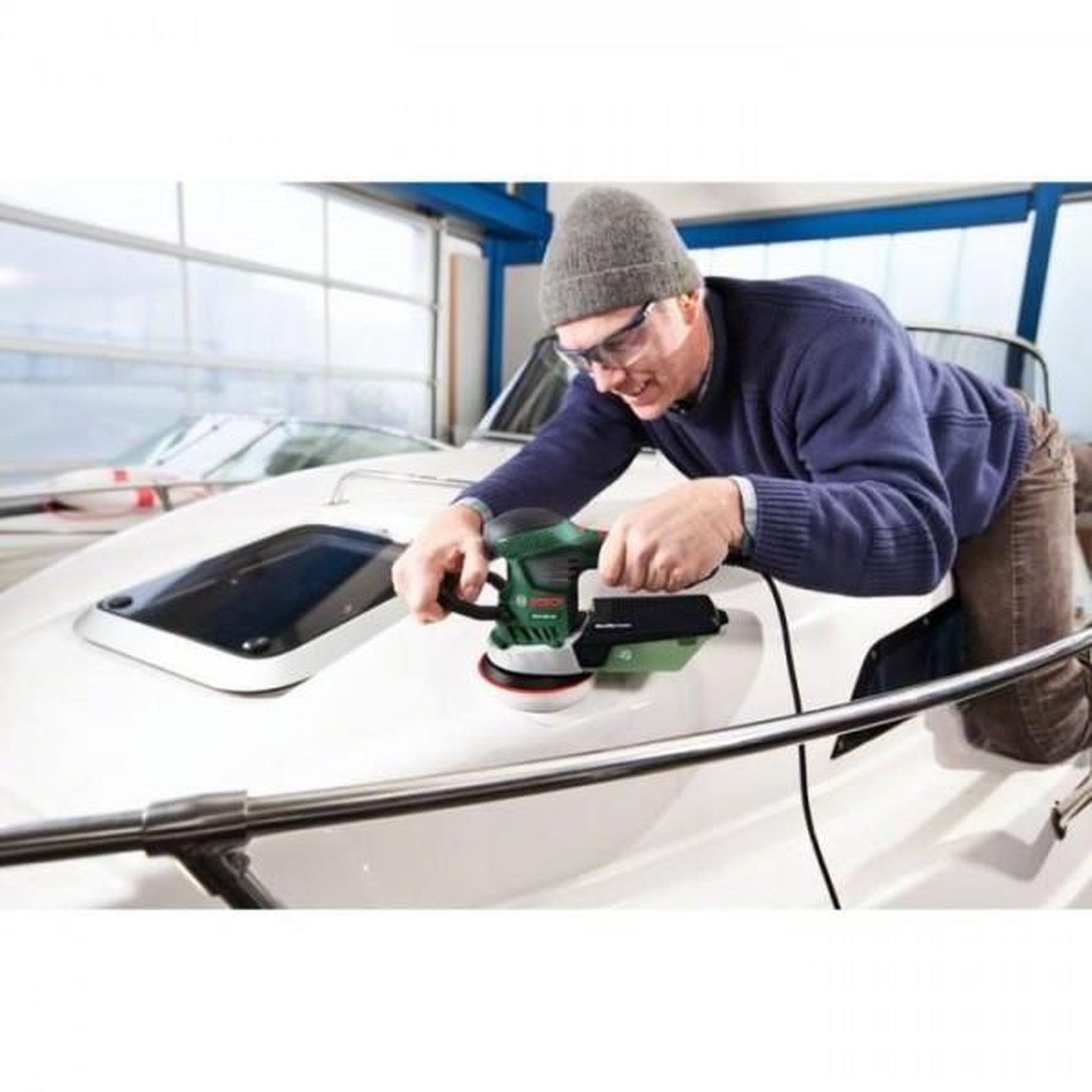 Voir la diapositive 6 : BOSCH Ponceuse excentrique filaire Bosch - PEX 400 AE (350W, livrée avec coffret de rangement, 1 paper assistant, 1 papier abrasif G
