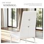 Voir la diapositive 5 : tectake Ensemble de chaises de salle à manger rembourré avec revêtement aspect cuir blanc Lot de 8