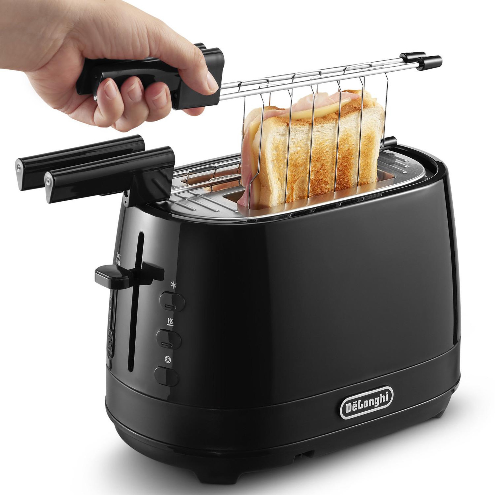 Voir la diapositive 2 : DELONGHI Grille-pain 2 tranches delonghi ctlap2203.bk noir 550 w