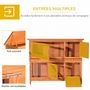 Voir la diapositive 5 : PAWHUT Cage a lapin poulailler clapier en bois de pin de grande taille avec 2 etages 120x48x100 cm