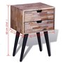 Voir la diapositive 6 : VIDAXL Table de chevet avec 2 tiroirs Bois de teck recycle