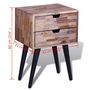Voir la diapositive 6 : VIDAXL Table de chevet avec 2 tiroirs Bois de teck recycle