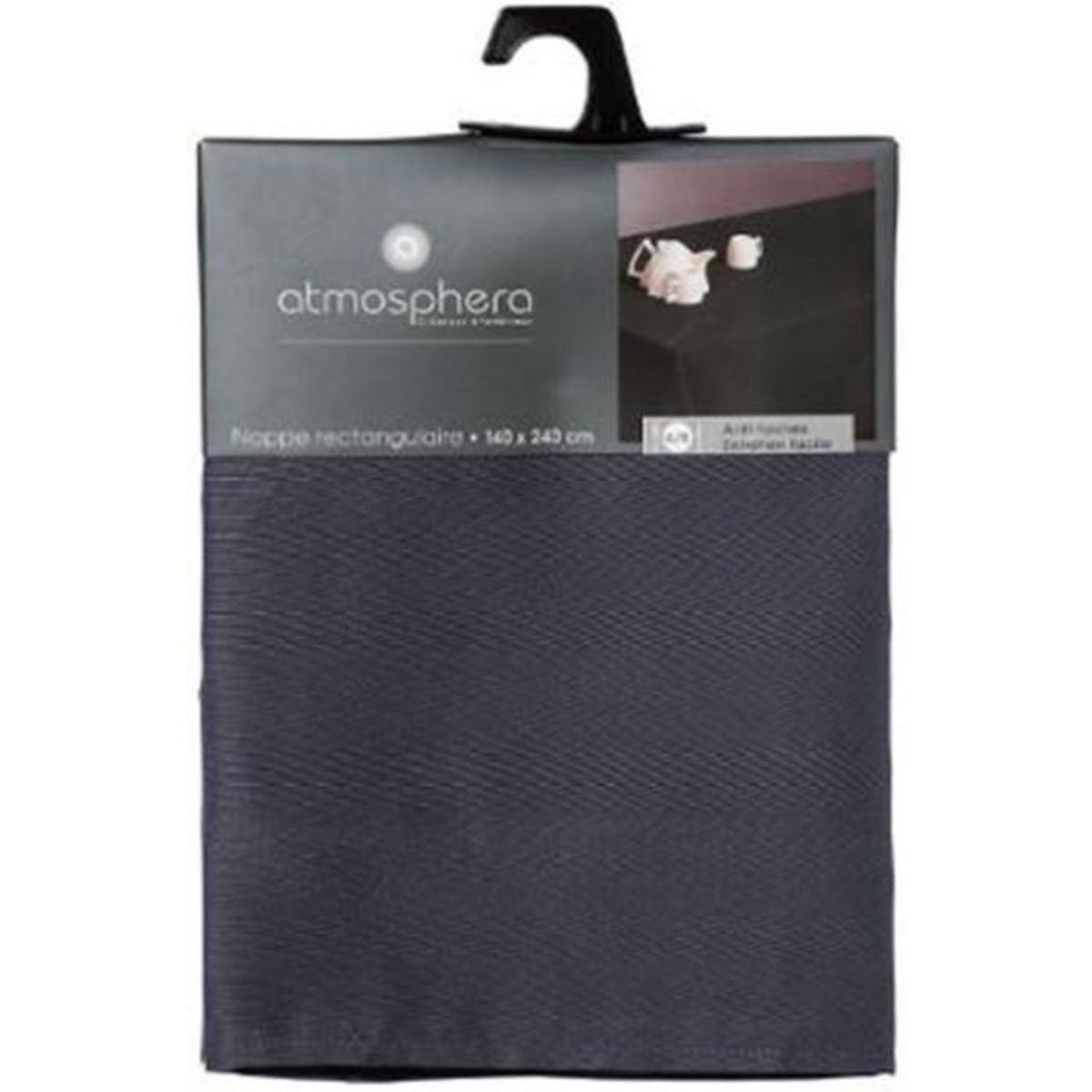 ATMOSPHERA Nappe Antitache  Unie  140x240cm Ardoise