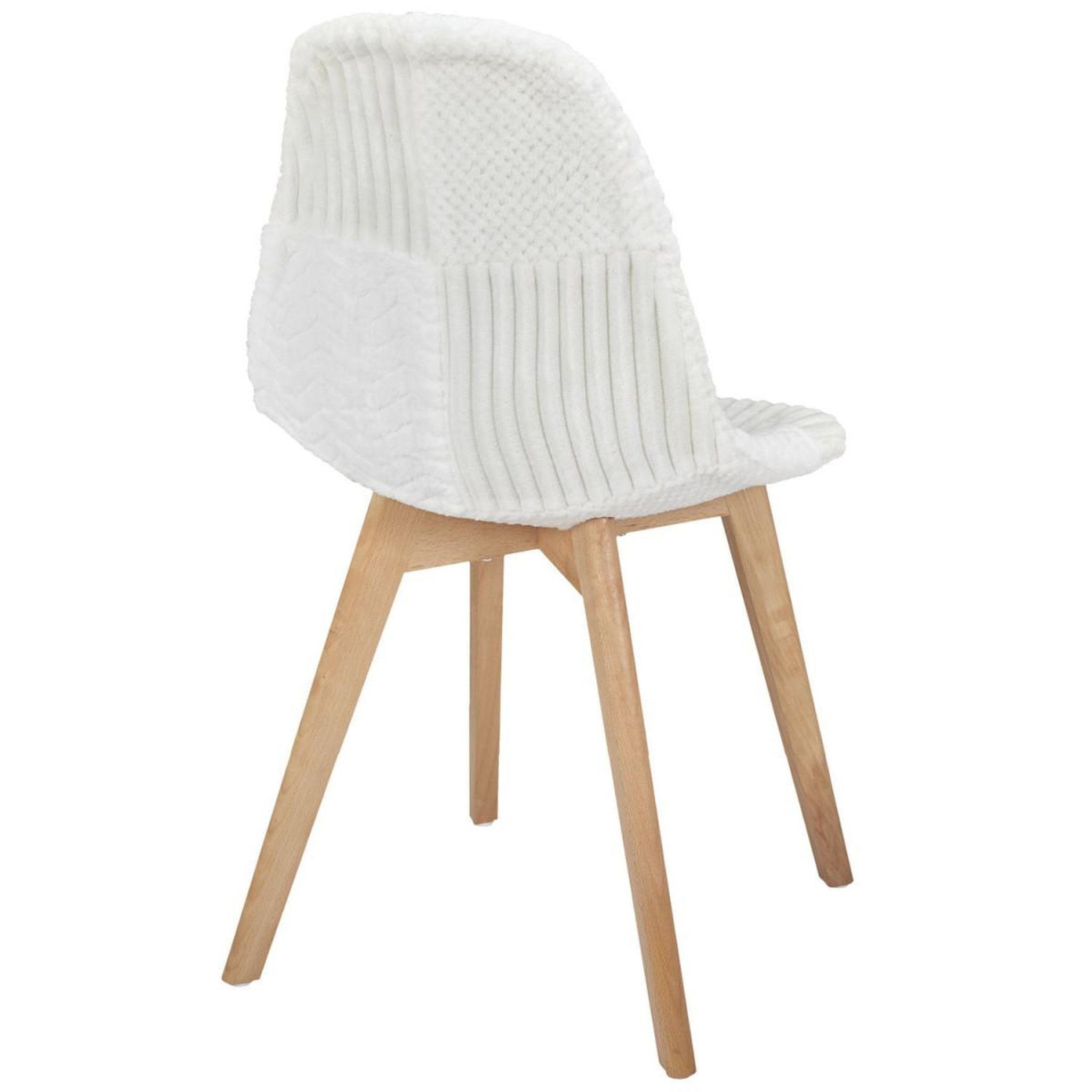 Voir la diapositive 6 : The Home Deco Factory Lot de 4 chaises scandinaves  patchwork  87cm blanc