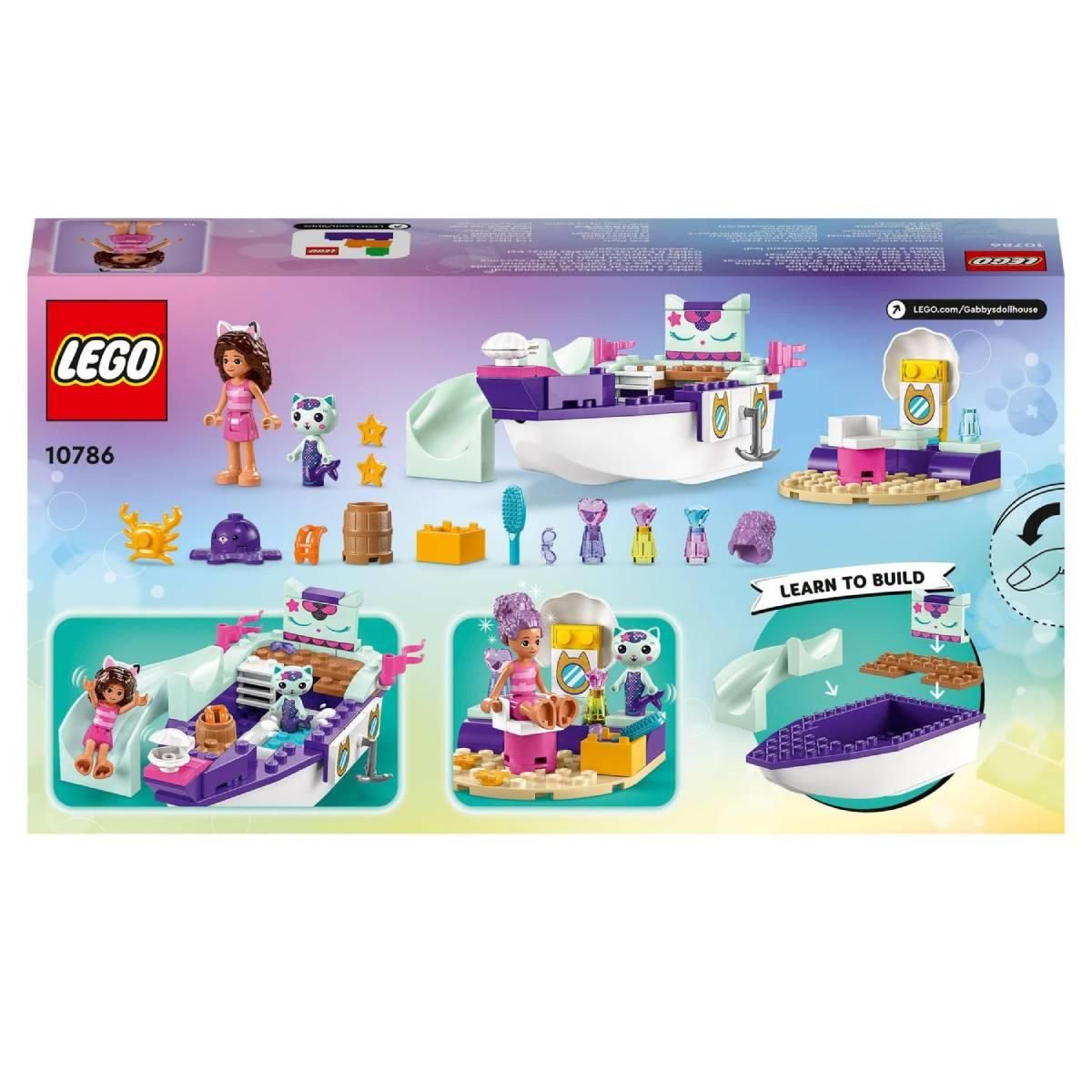 LEGO 10786 Gabby et la Maison Magique Le Bateau et le Spa de Gabby et Marine, Set avec Salon de Beauté, Figurines et Accessoires, Jouet pour Filles, Garçons, Enfants Dès 4 Ans