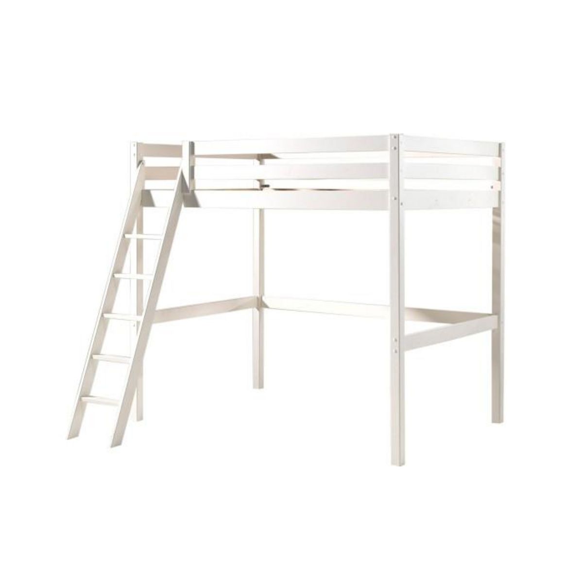 Paris Prix Pack - Lit Mezzanine Enfant, Lit Simple & Commode  Pino  140x200cm Blanc