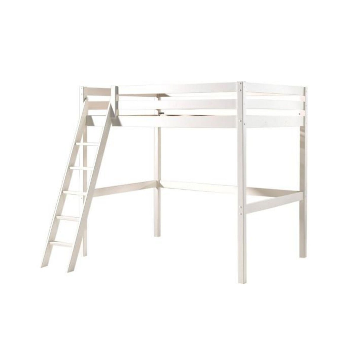 Paris Prix Pack - Lit Mezzanine Enfant, Lit Simple & Commode  Pino  140x200cm Blanc
