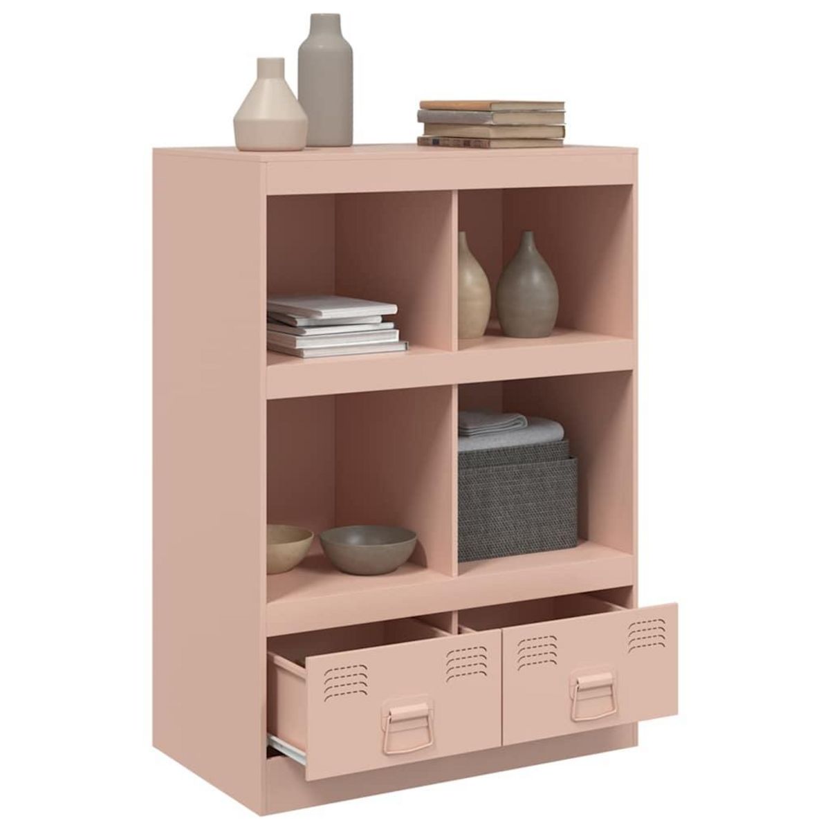 VIDAXL Buffet haut rose 67x39x95 cm acier