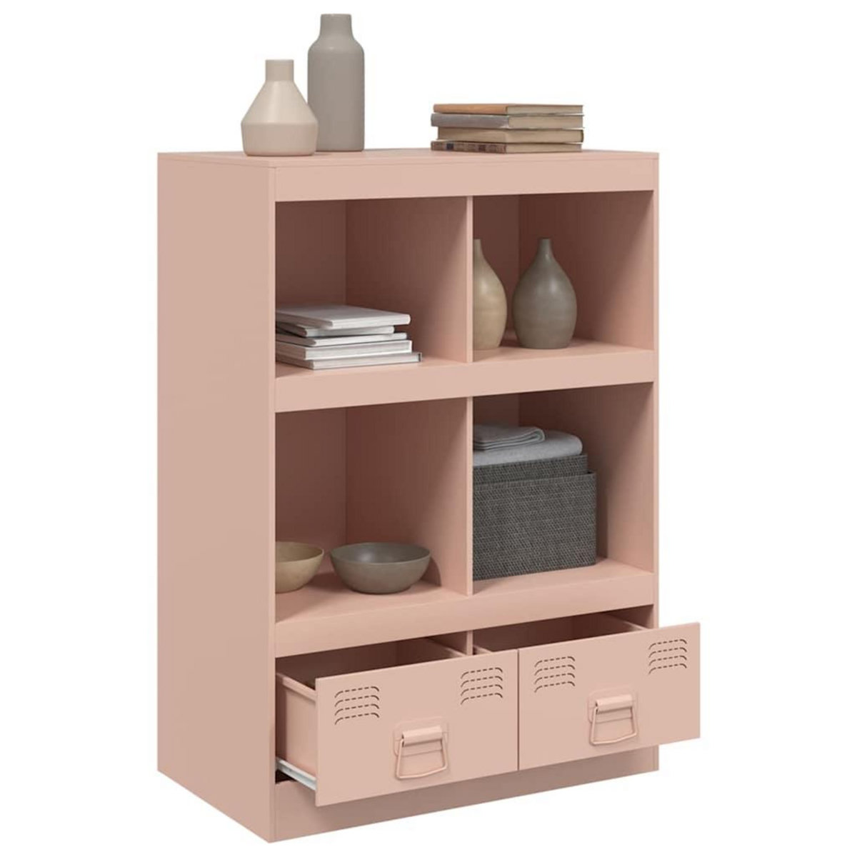 VIDAXL Buffet haut rose 67x39x95 cm acier