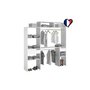 Voir la diapositive 2 : CONCEPT USINE Dressing blanc extensible avec 2 penderies, 4 étagères et un tiroir ELYSEE