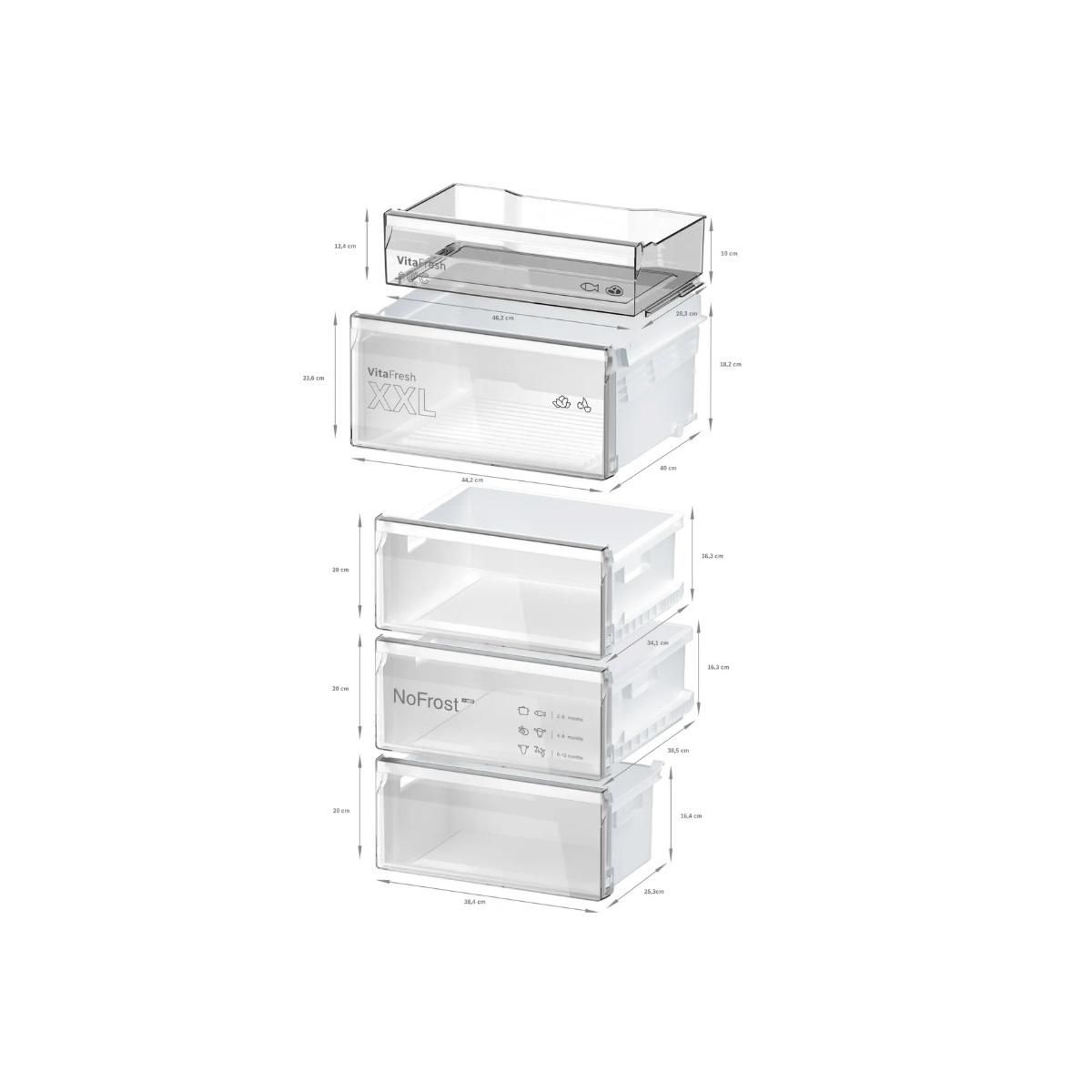 BOSCH Réfigérateur combiné 55cm 260l no frost acier brossé noir - KGN36VXCT