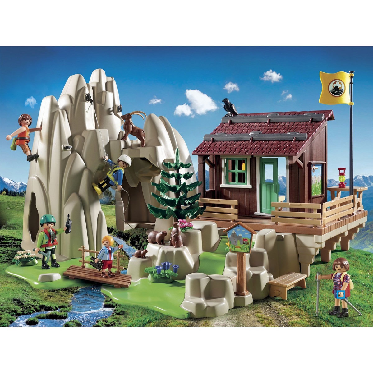 PLAYMOBIL 9126 - Action - Rocher d'escalade et accueil 