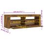 Voir la diapositive 6 : VIDAXL Meuble TV avec lumieres LED Chene fume 120x35x40 cm