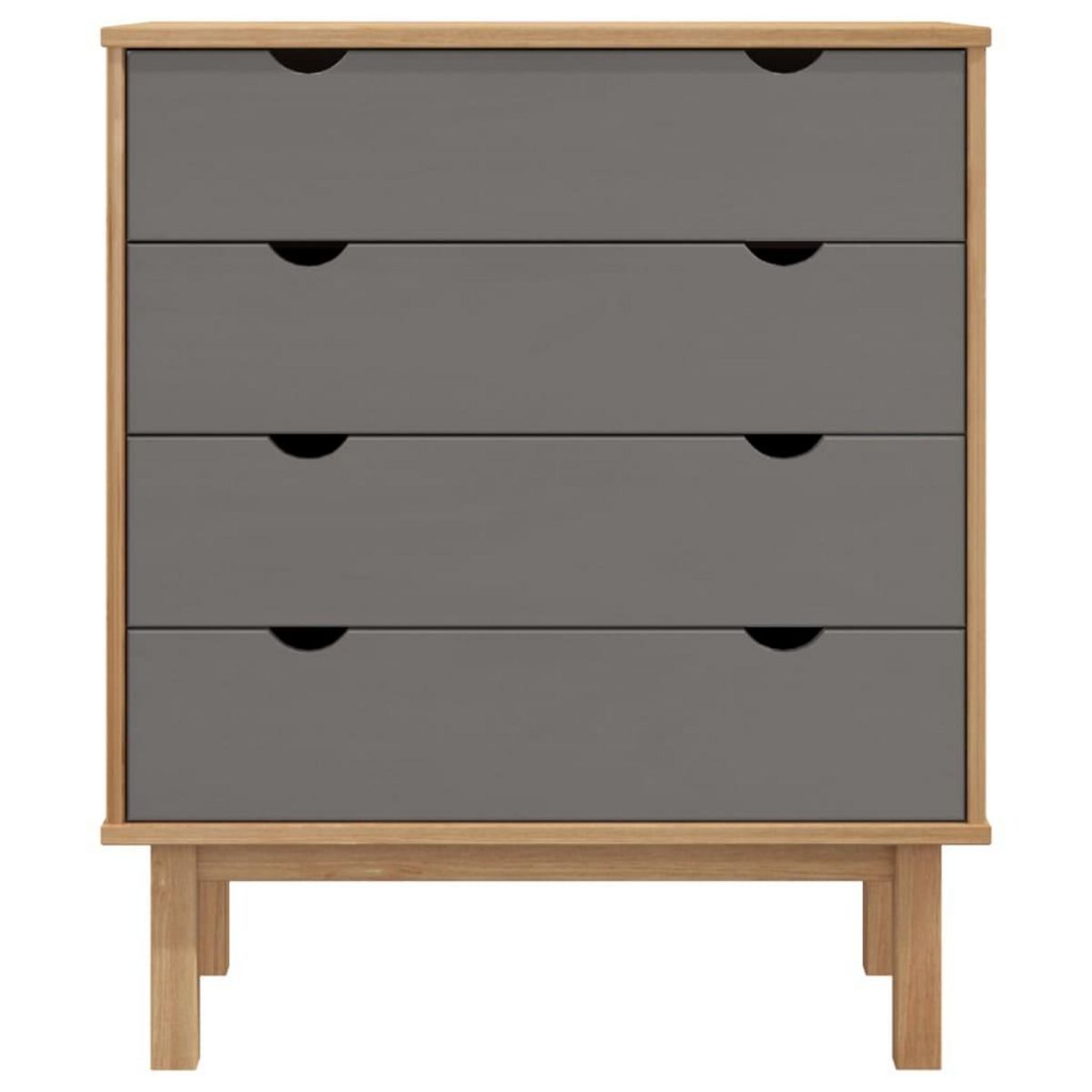 VIDAXL Commode OTTA Marron et gris 76,5x39,5x90 cm Bois de pin massif