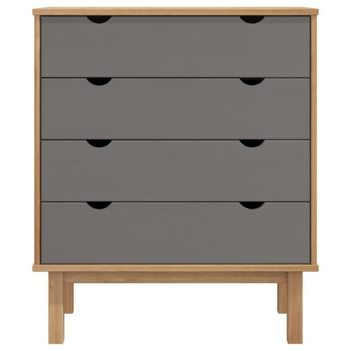 VIDAXL Commode OTTA Marron et gris 76,5x39,5x90 cm Bois de pin massif