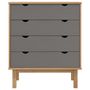 Voir la diapositive 3 : VIDAXL Commode OTTA Marron et gris 76,5x39,5x90 cm Bois de pin massif