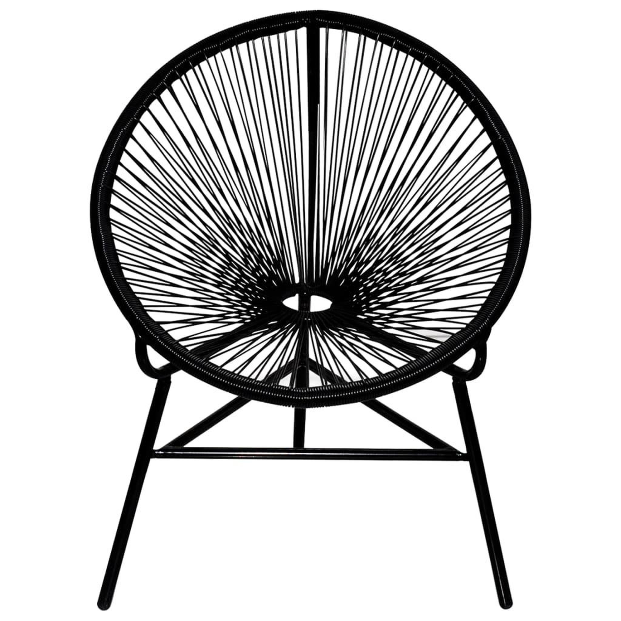 Voir la diapositive 2 : VIDAXL Chaise de jardin forme de lune resine tressee noir