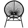 Voir la diapositive 2 : VIDAXL Chaise de jardin forme de lune resine tressee noir