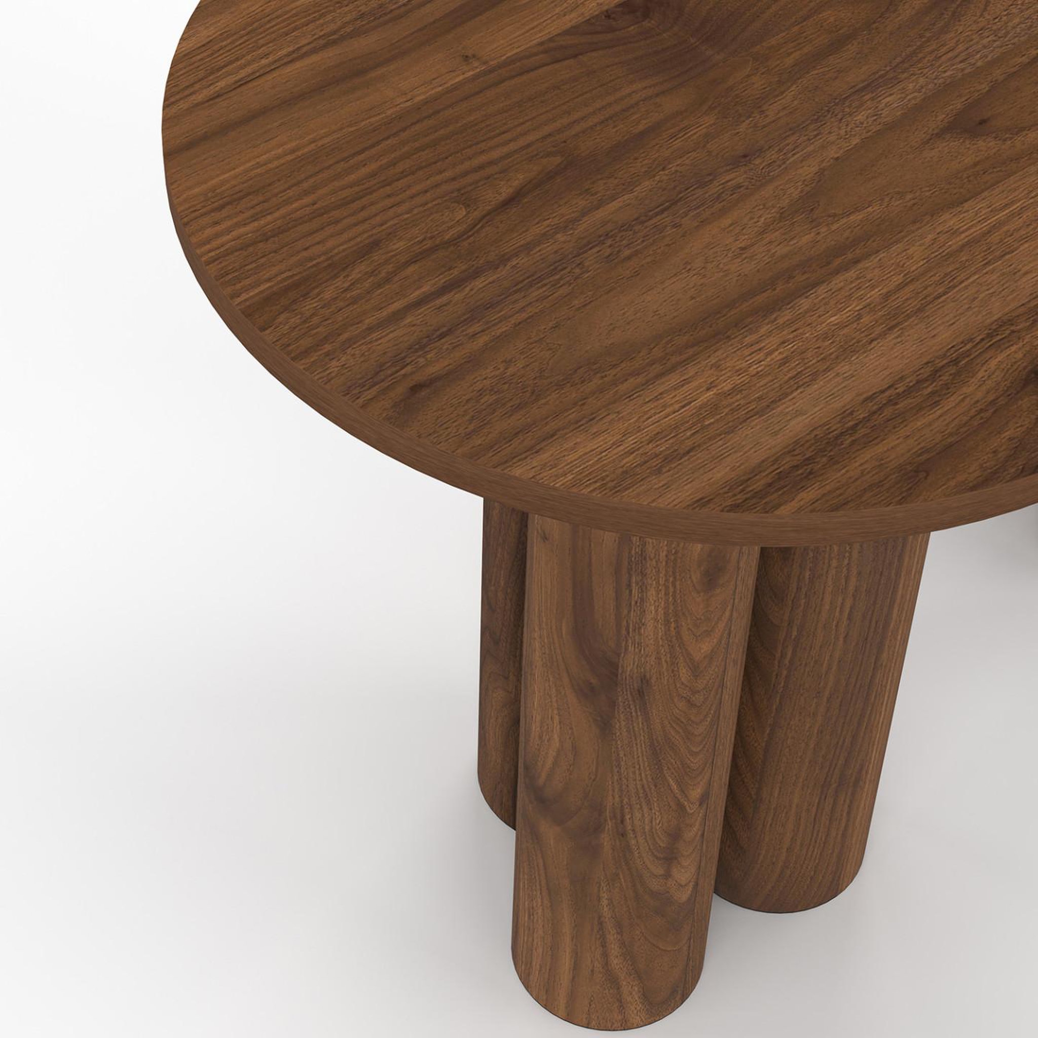Voir la diapositive 5 : ID MARKET Lot de 2 tables d'appoint rondes, bouts de canapé, tables de chevet eloise 35/40 cm bois effet noyer