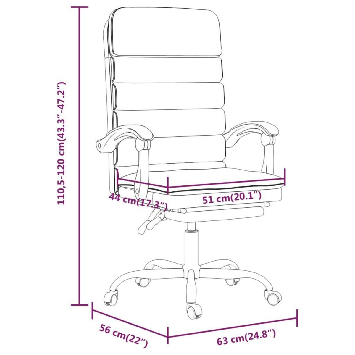 VIDAXL Fauteuil de massage inclinable de bureau Blanc Similicuir