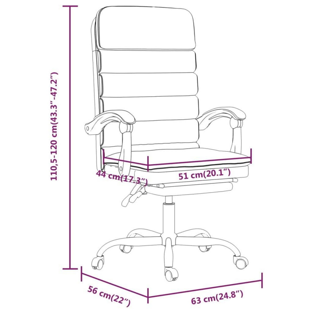 VIDAXL Fauteuil de massage inclinable de bureau Blanc Similicuir
