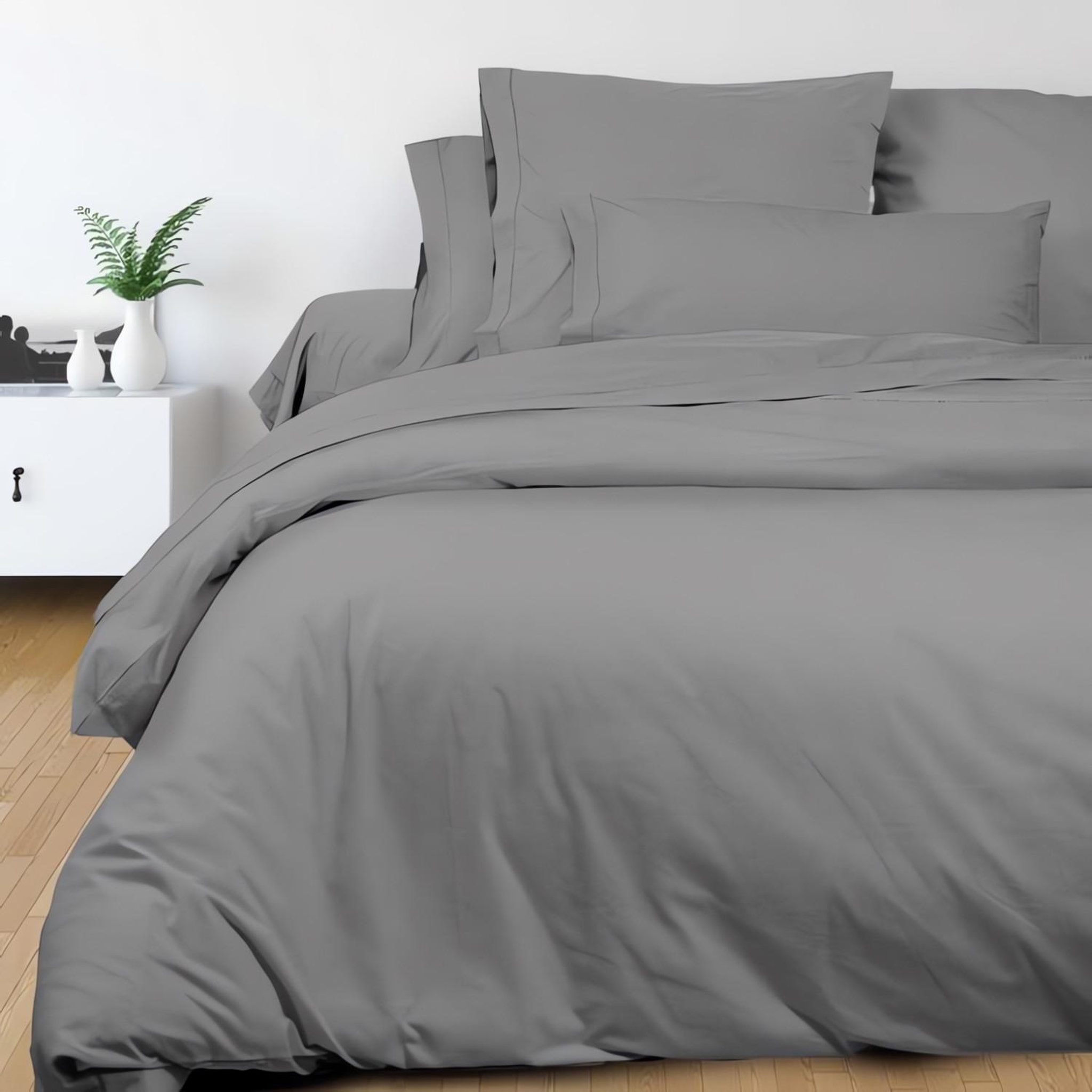 Voir la diapositive 3 : SOLEIL D'OCRE Drap plat en coton percale, par soleil d'ocre