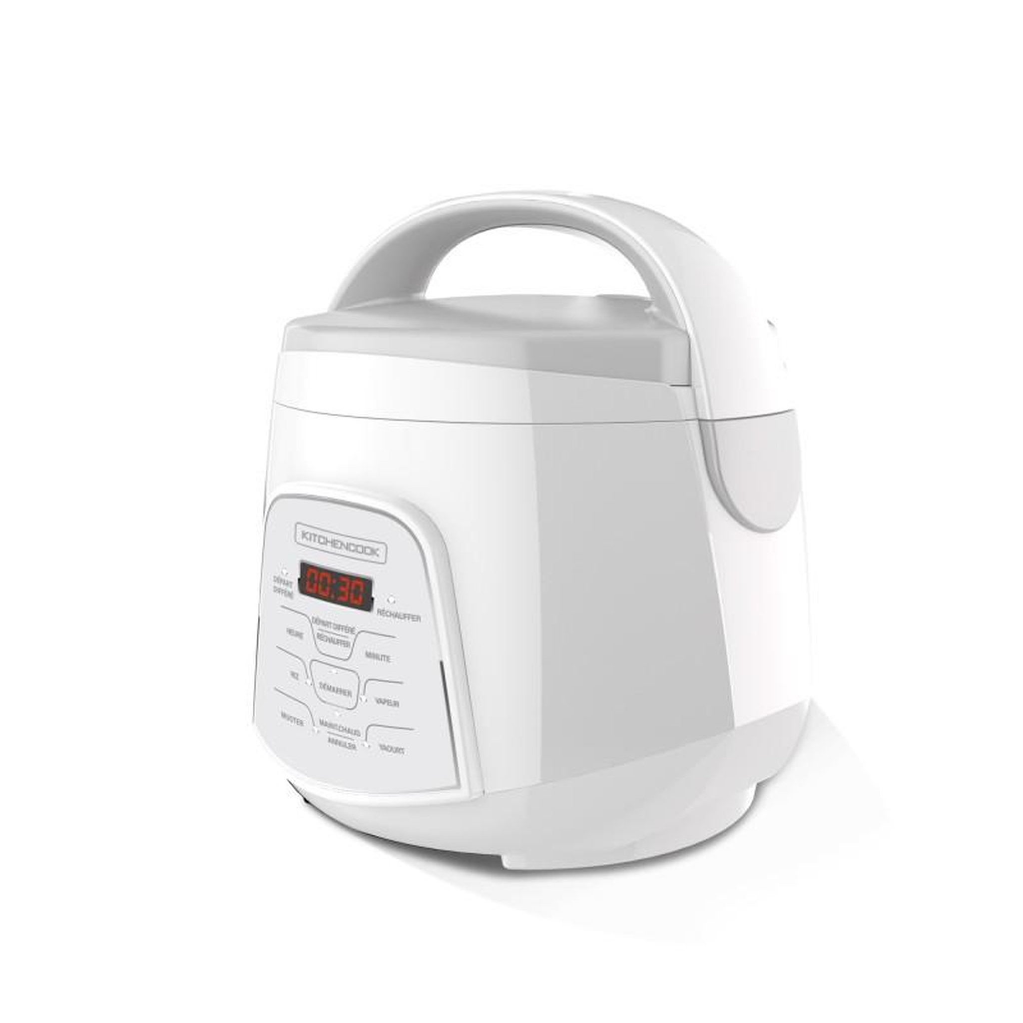 Voir la diapositive 3 : KITCHENCOOK Kitchencook - cuiseur à riz 2.2l - panier vapeur intégré - 400w - 4 menus de cuisson automatique - départ différé - blanc
