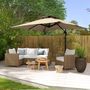 Voir la diapositive 2 : OUTSUNNY Parasol déporté carré 3 x 3 m - inclinable, pivotant - manivelle, piètement - alu toile haute densité 250 g/m² kaki
