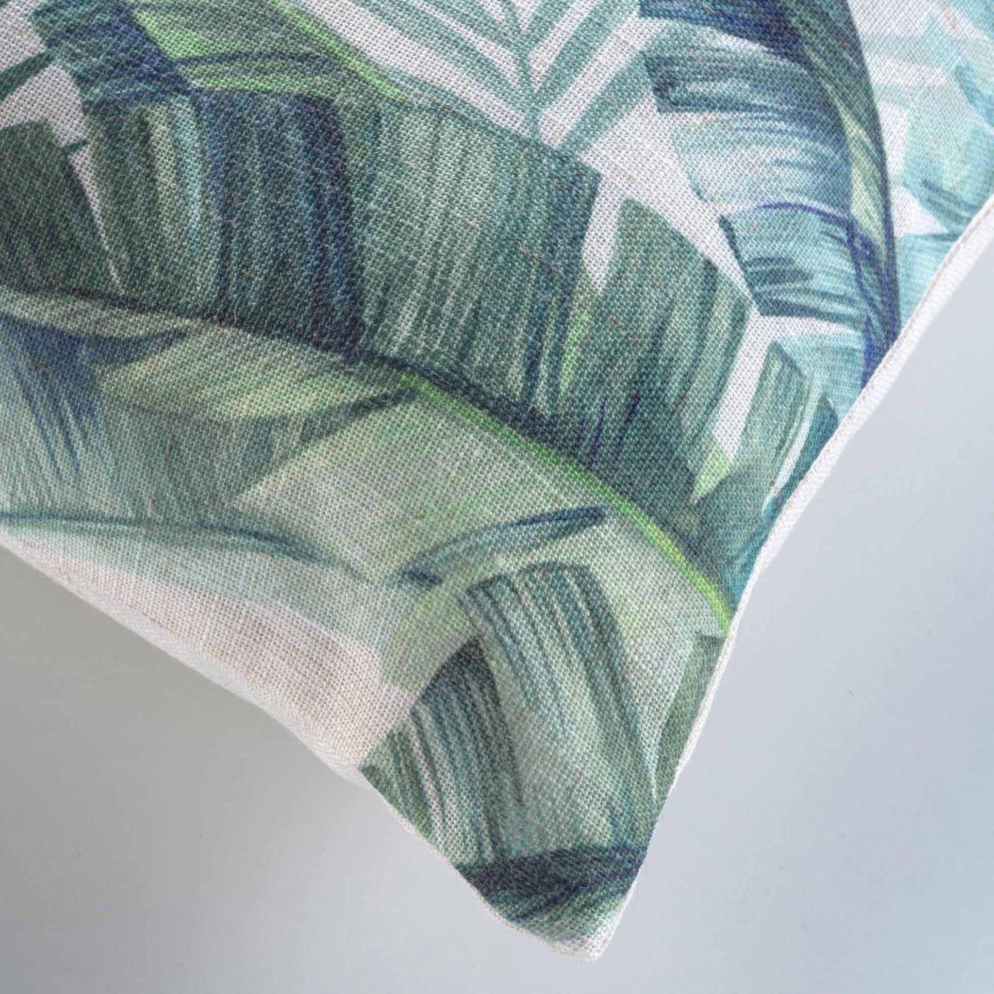 Voir la diapositive 3 : Douceur d'Intérieur Coussin déco imprimé  native  45x45cm vert