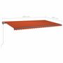 Voir la diapositive 6 : VIDAXL Auvent manuel retractable avec LED 600x300 cm Orange et marron
