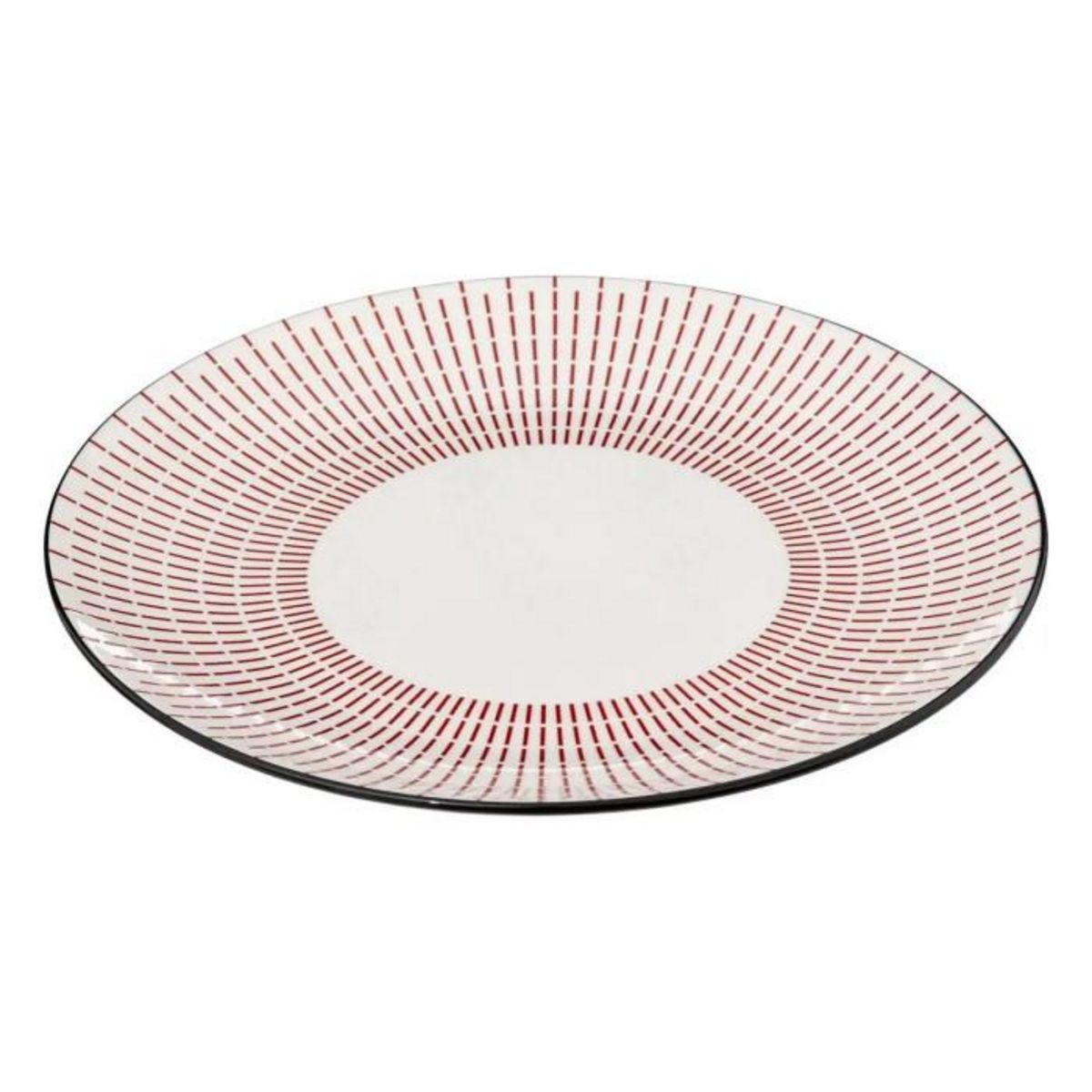 SECRET DE GOURMET Assiette de Présentation Porcelaine  Lunis  30cm Rouge