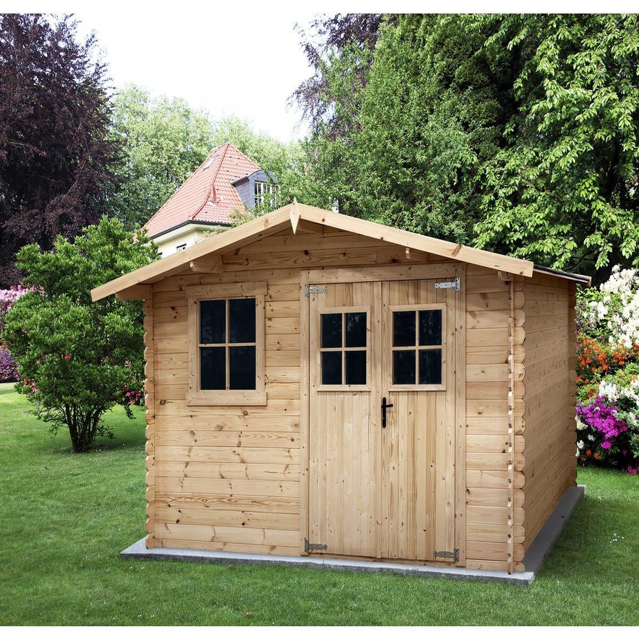 Voir la diapositive 2 : Habitat et Jardin Abri de jardin en bois 14m²  oz  - 388 x 298 x 225 cm - 28 mm