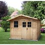 Voir la diapositive 2 : Habitat et Jardin Abri de jardin en bois 14m²  Oz  - 388 x 298 x 225 cm - 28 mm