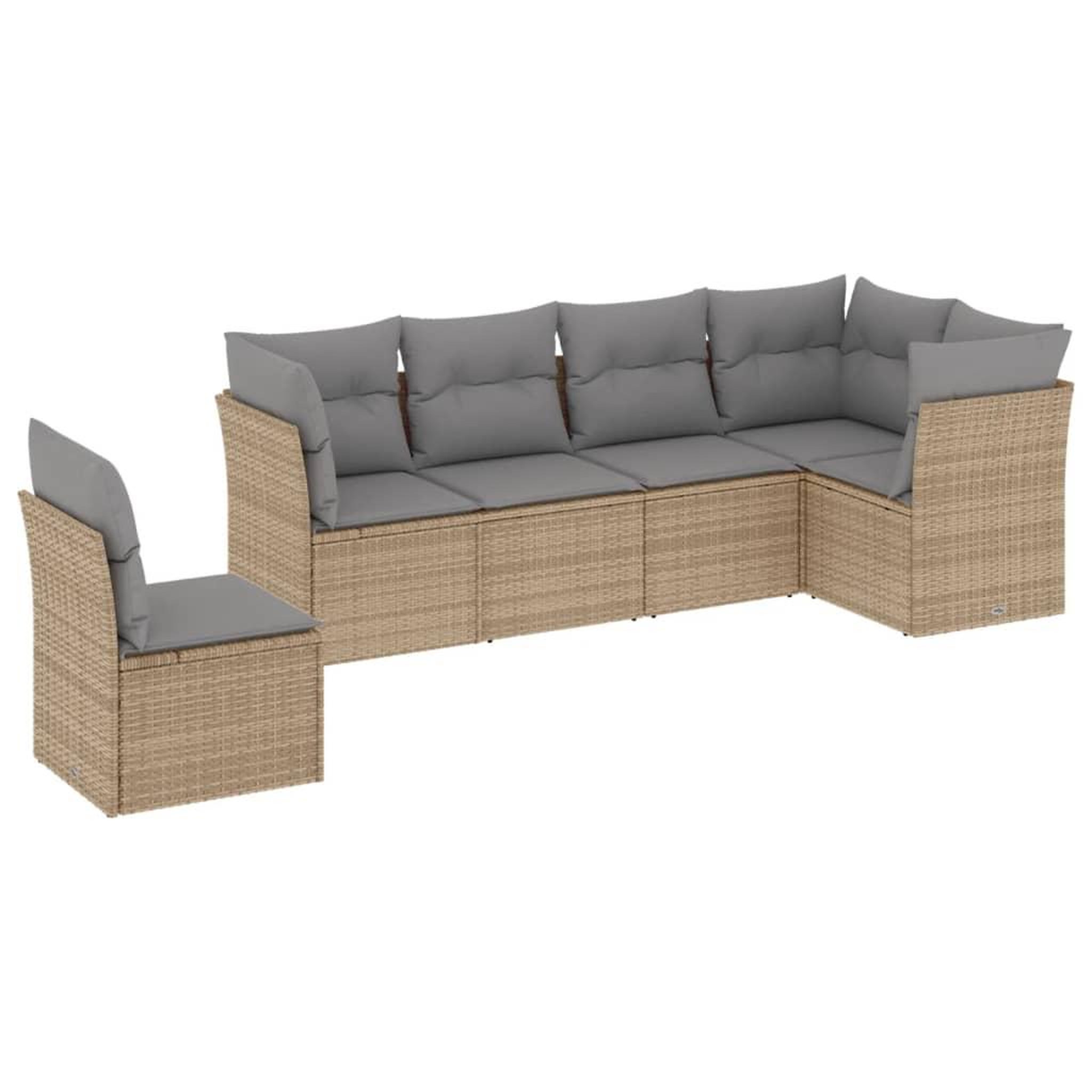 Voir la diapositive 2 : VIDAXL Salon de jardin avec coussins 6 pcs beige resine tressee