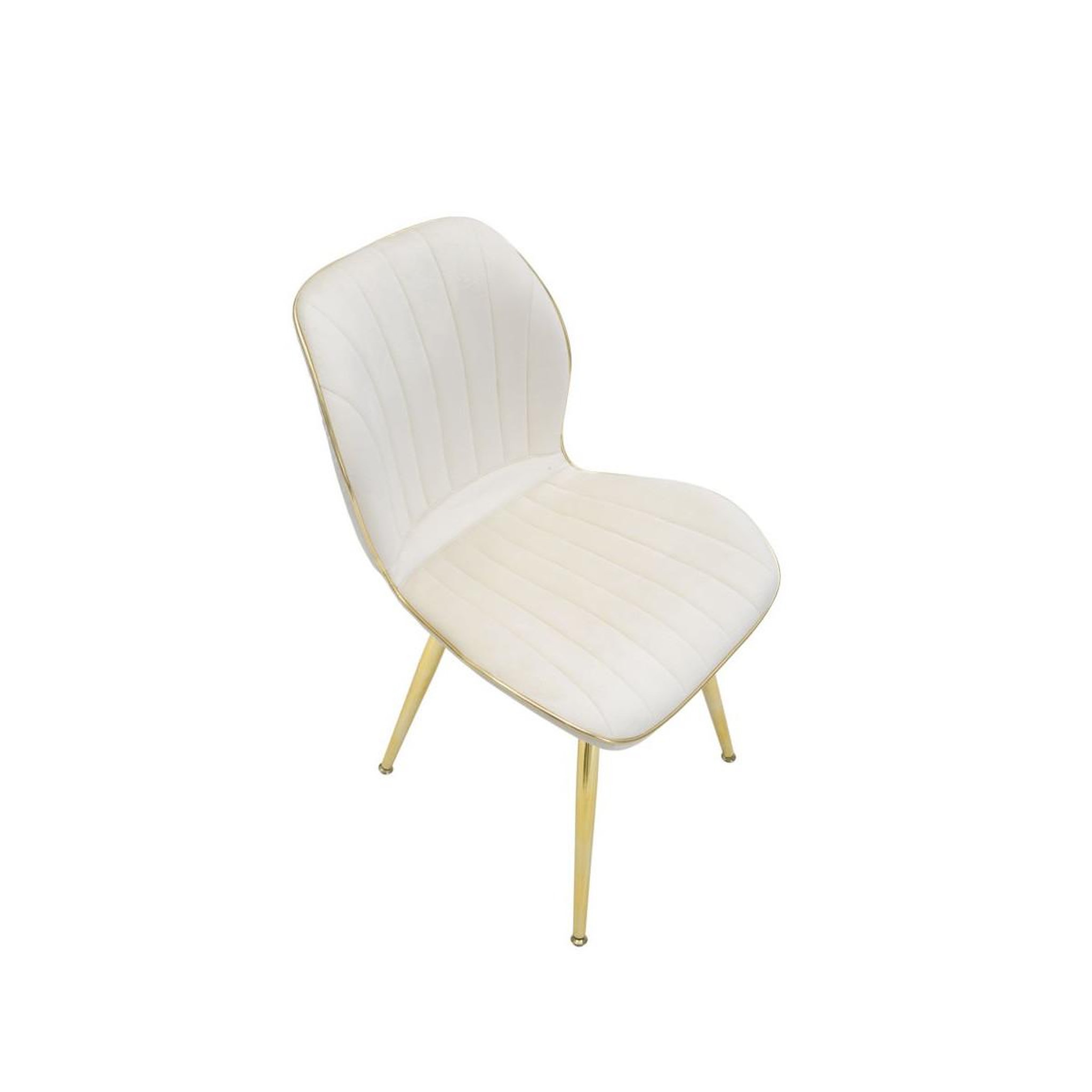 Voir la diapositive 6 : Paris Prix Lot de 2 chaises en tissu  paris  77cm crème & or