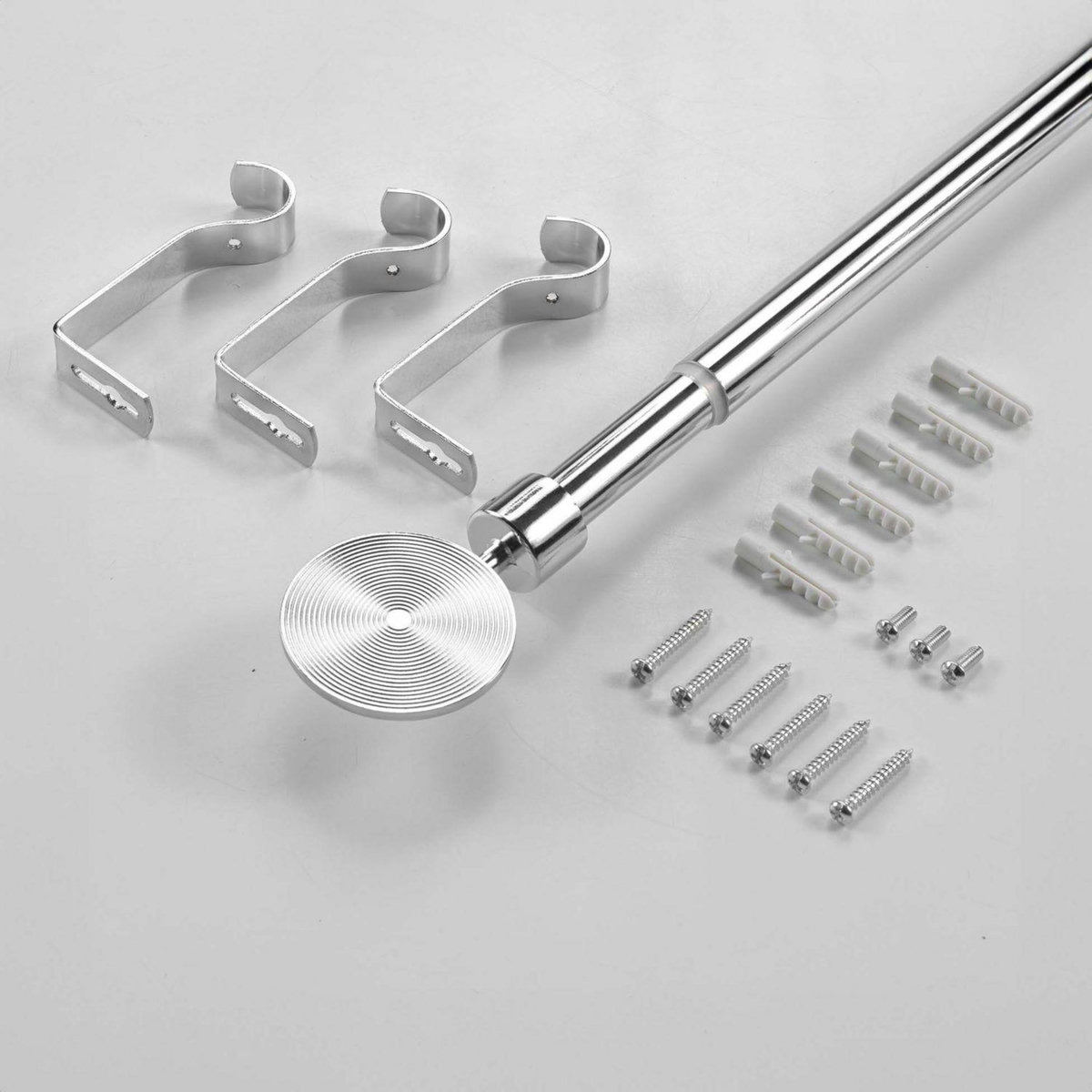 Douceur d'Intérieur Kit de tringle à rideaux extensible ROLLIS - L. 210 à 380 cm - Chrome